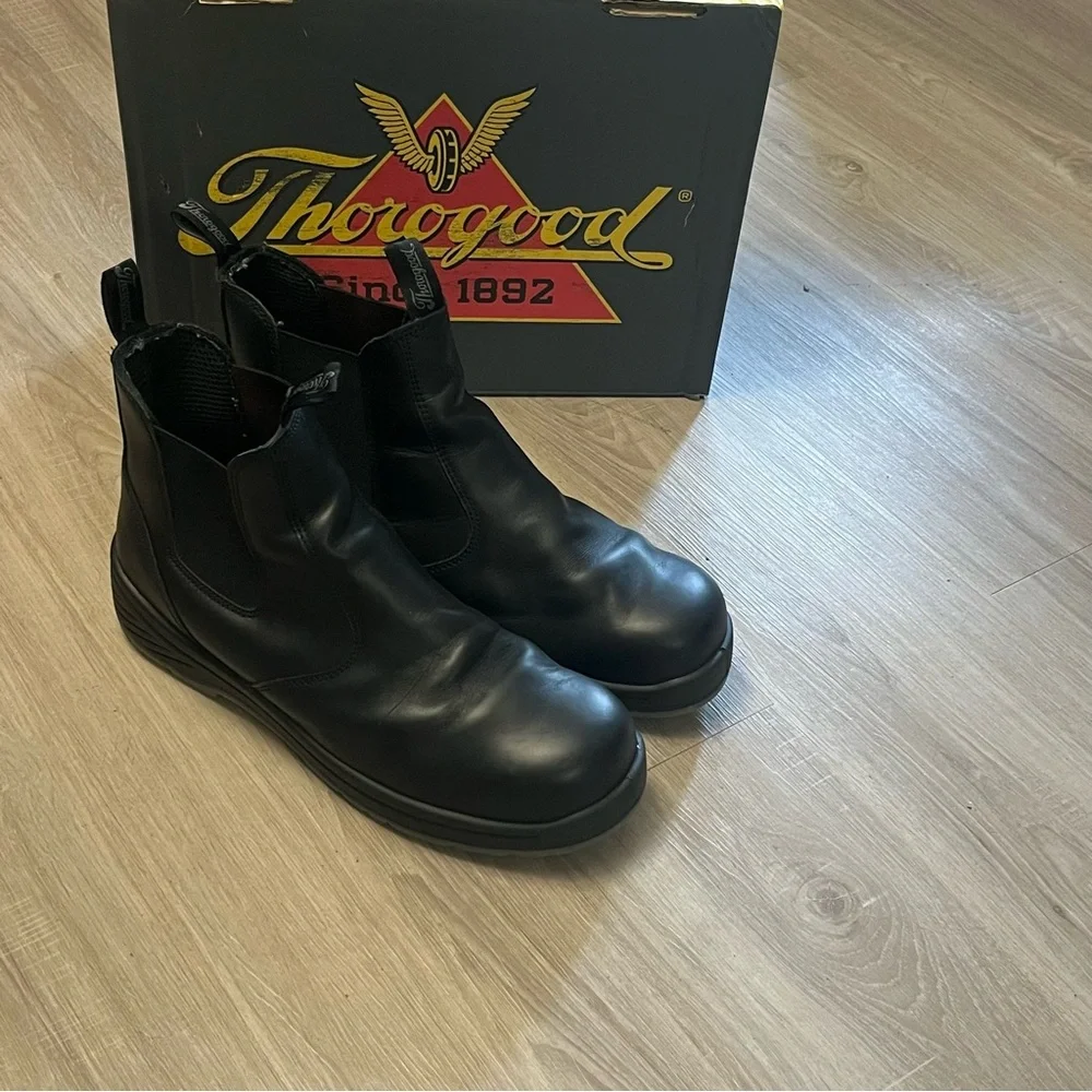 Thorogood Thoroflex Quick Release Slip Resistant Black Pull On‎ Men's Boots 13 W